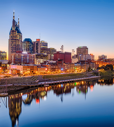 Nashville skyline at dusk